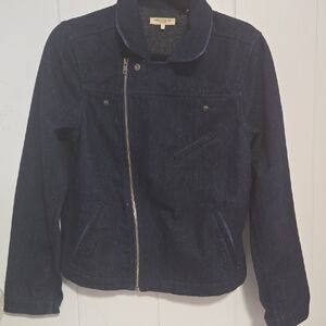 Levis MADE & CRAFTED Dark Blue Denim Jacket with Asymmetrical Zipper